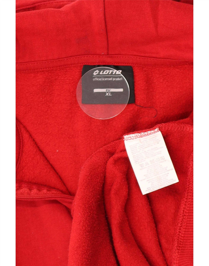 Felpa con cappuccio e zip da donna Lotto XL in cotone rosso
