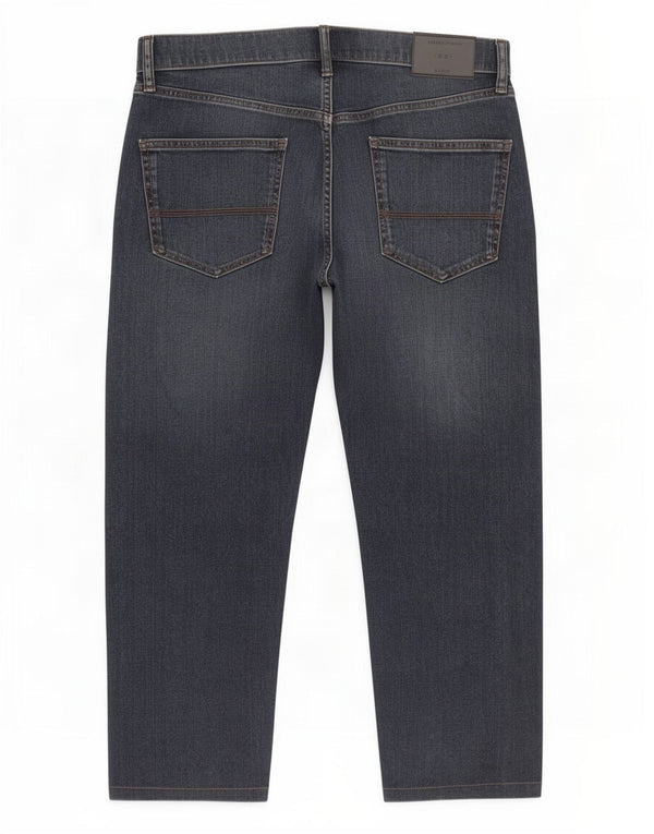 Jeans cropped a vita alta da uomo Marks & Spencer W34 L23 cotone blu navy