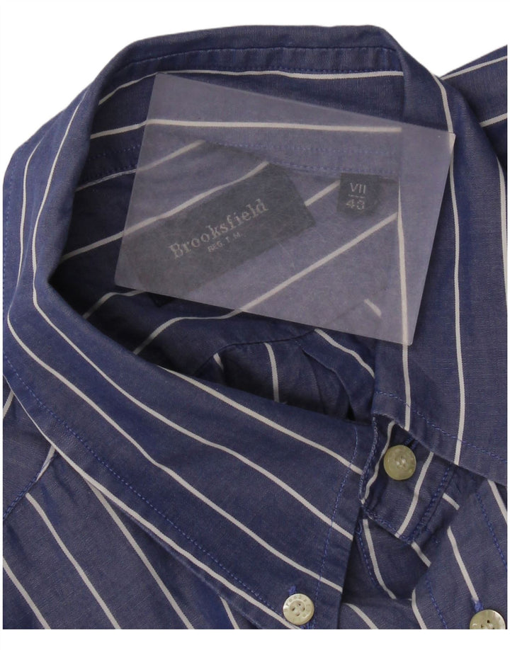 Camicia da uomo Brooksfield taglia 43 a righe grandi blu