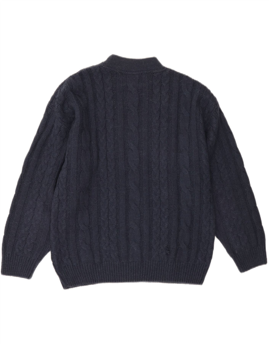 Maglione maglione girocollo da donna VINTAGE UK 18 XL acrilico blu navy