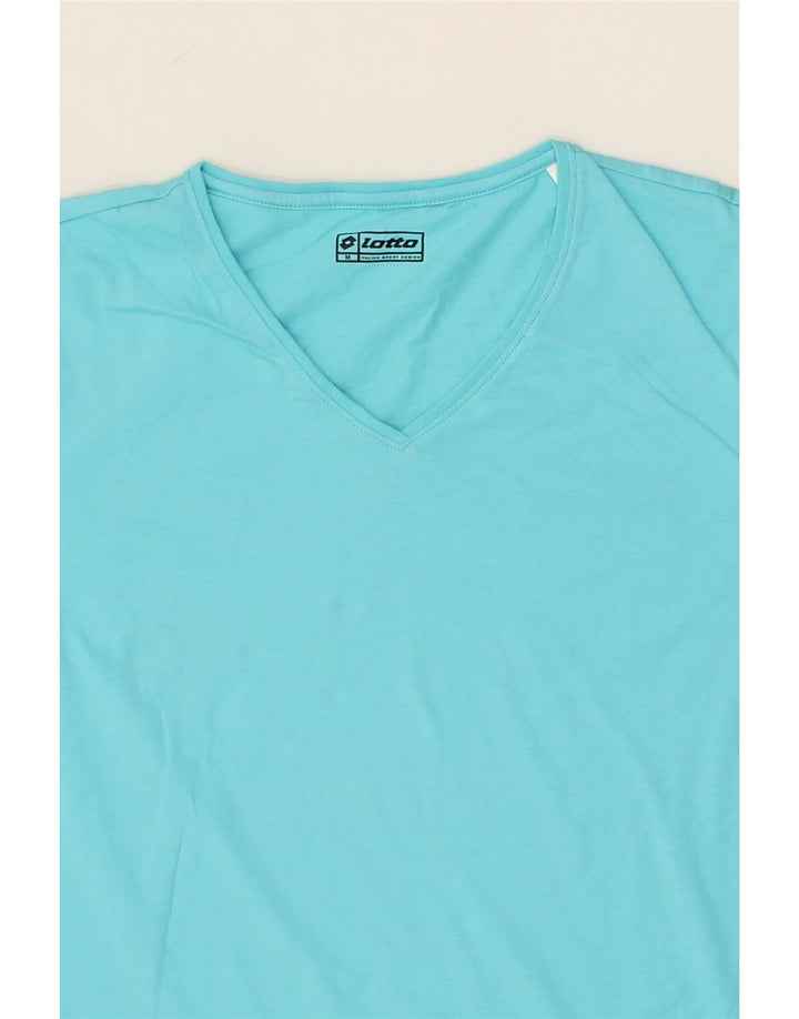 LOTTO Womens T-Shirt Top UK 14 Medium Blue Cotton Vintage Lotto and Second-Hand Lotto from Messina Hembry 