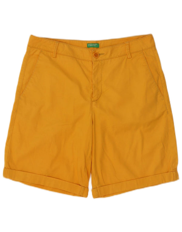 Pantaloncini chino da donna Benetton UK 10 piccoli W30 cotone giallo