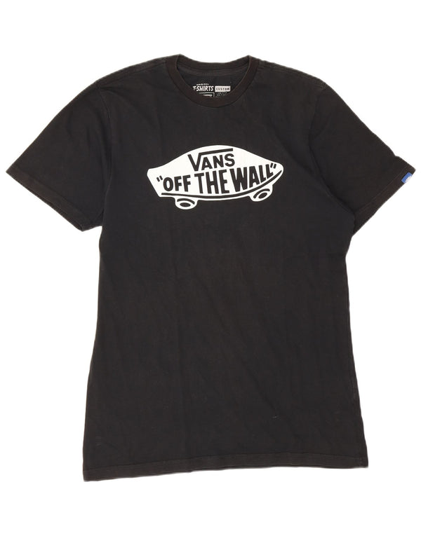 T-shirt grafica personalizzata da uomo Vans, top in cotone nero medio