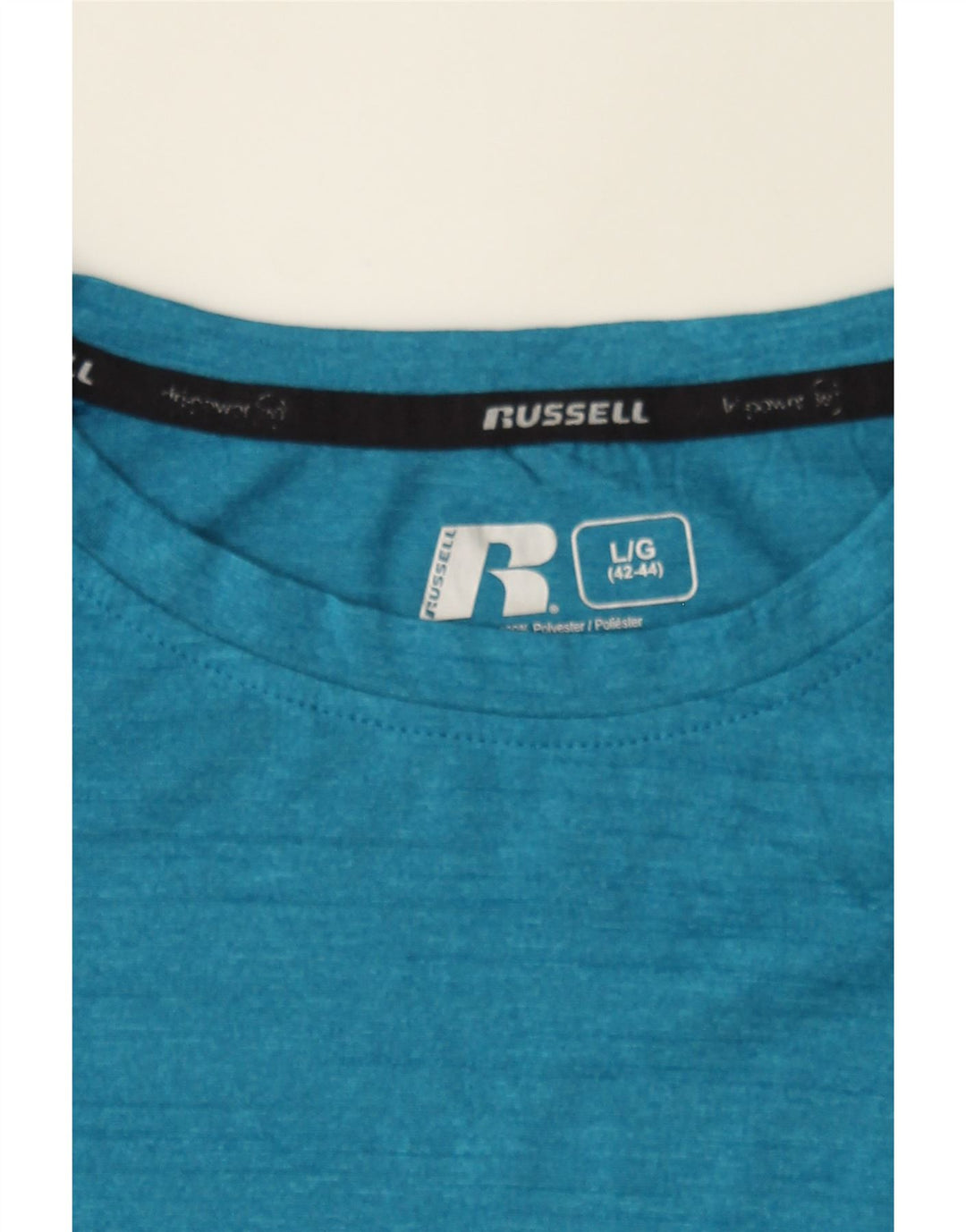 RUSSELL ATHLETIC Mens T-Shirt Top Large Blue Polyester Vintage Russell Athletic and Second-Hand Russell Athletic from Messina Hembry 