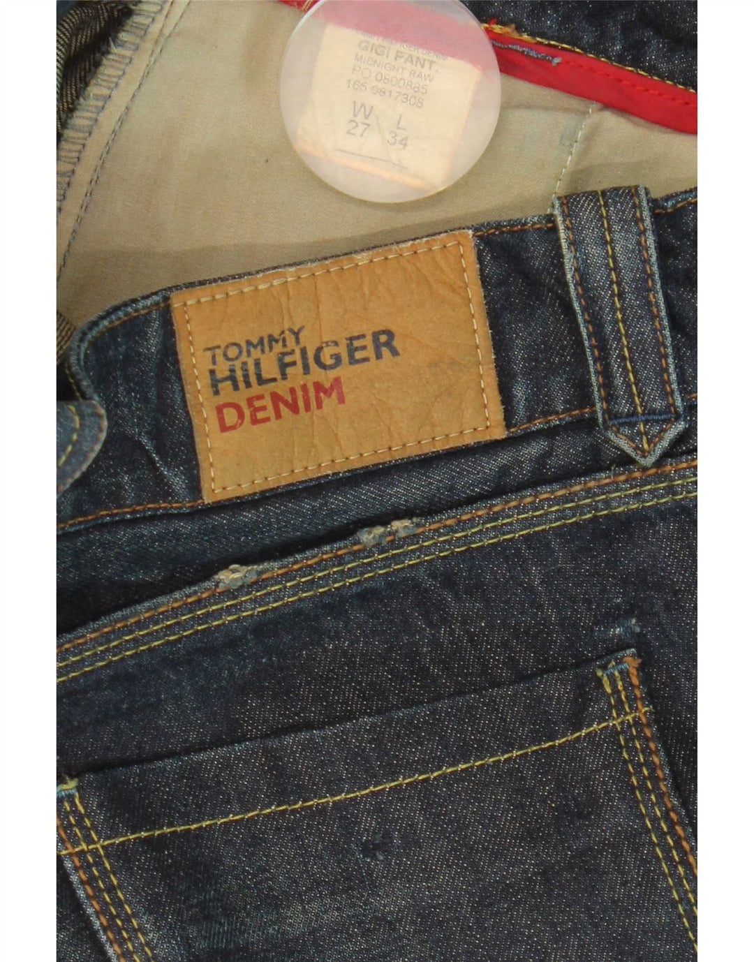 Jeans dritti da donna Tommy Hilfiger W27 L34 cotone blu