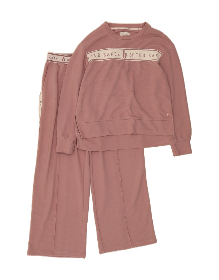 TED BAKER Womens Graphic Full Tracksuit UK 8 Small  Pink Colourblock Vintage Ted Baker and Second-Hand Ted Baker from Messina Hembry 
