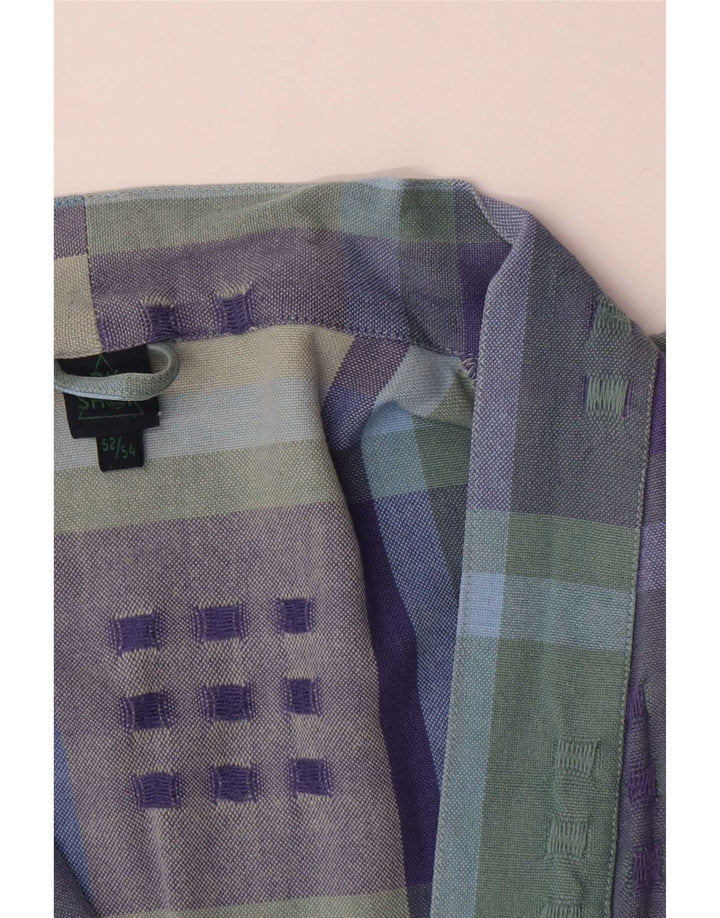 Giacca blazer vintage da donna con maniche a 3/4 IT 52/54 2XL a quadri multicolore