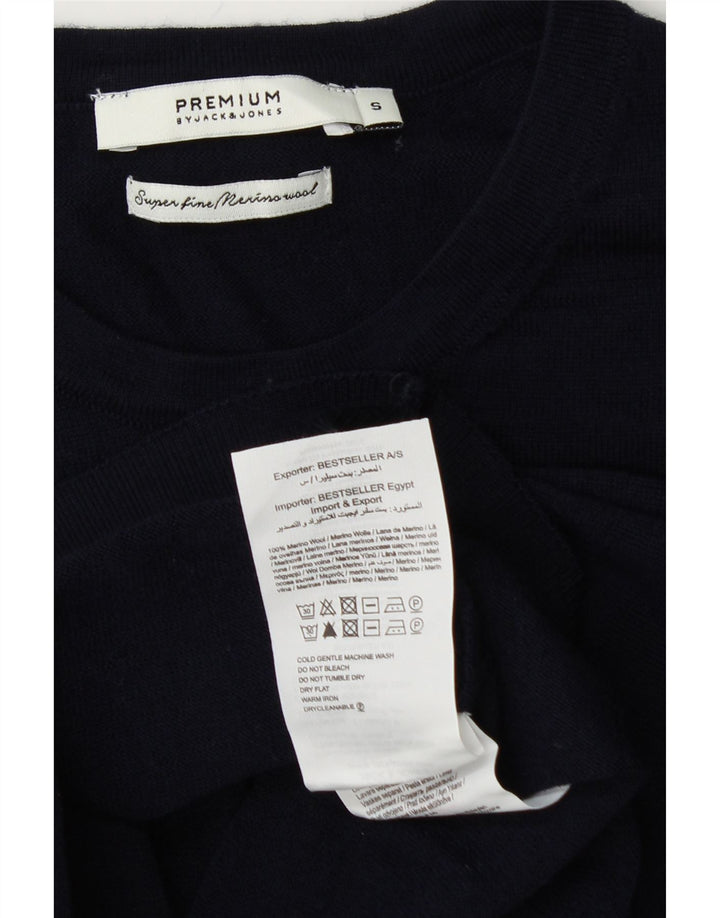 JACK & JONES Maglione maglione girocollo da uomo piccolo in lana blu navy