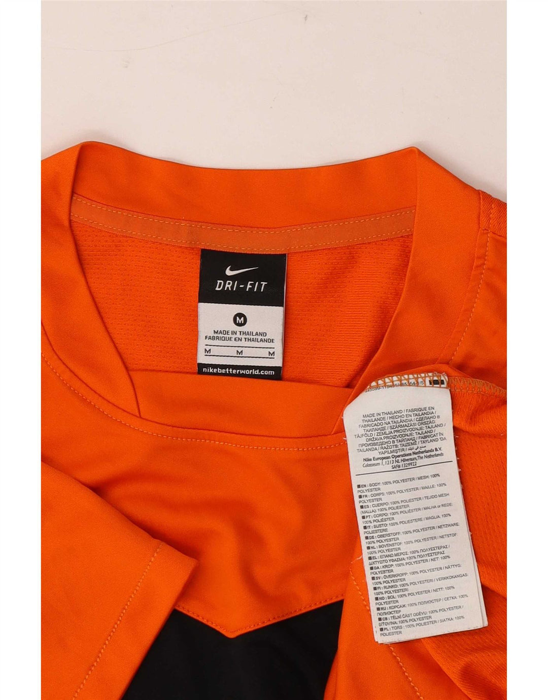 T-shirt da uomo Nike Top in poliestere color block arancione medio