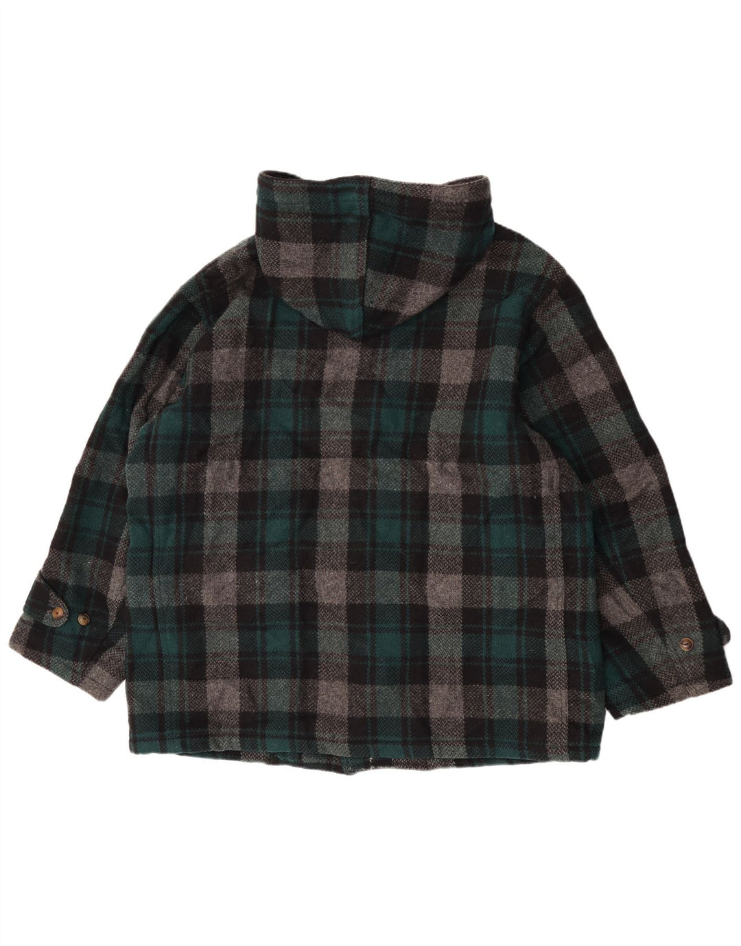 Montgomery con cappuccio da donna Enrico Coveri IT 44 Lana a quadri verde medio