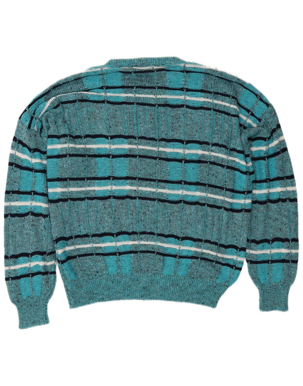 Maglione maglione girocollo da uomo Les Jacquelines IT 52 grandi righe blu
