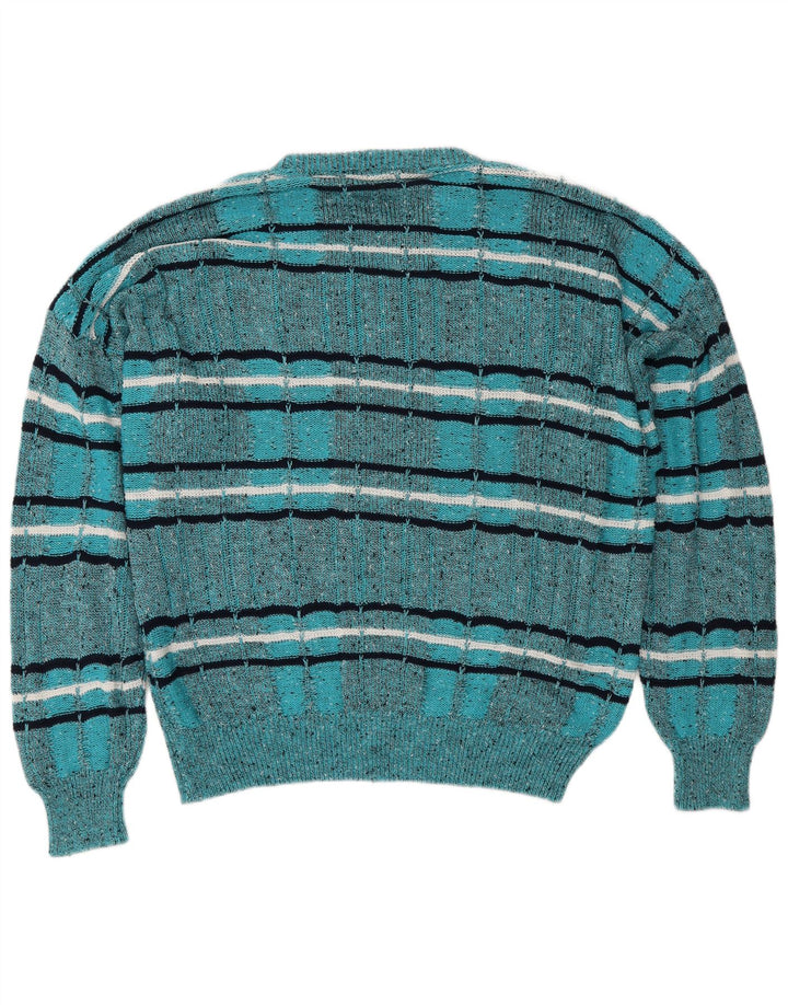 Maglione maglione girocollo da uomo Les Jacquelines IT 52 grandi righe blu