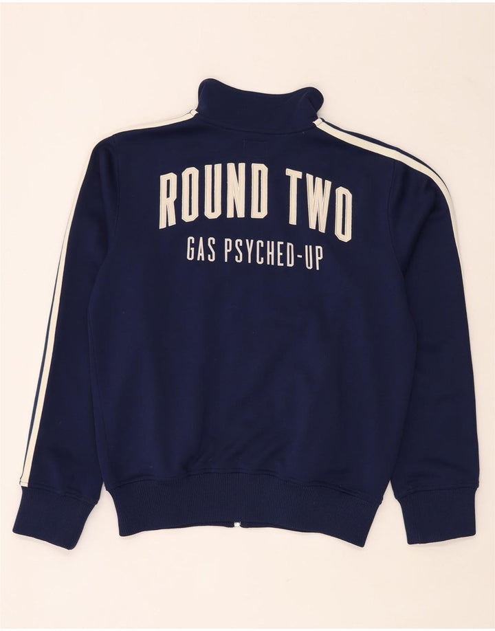 Giacca da ginnastica grafica da uomo Gas XL in poliestere blu navy