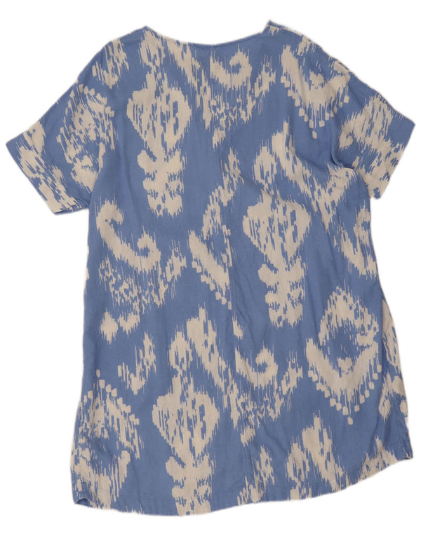Abito da tenda da donna Marks & Spencer UK 16 Lino geometrico blu grande