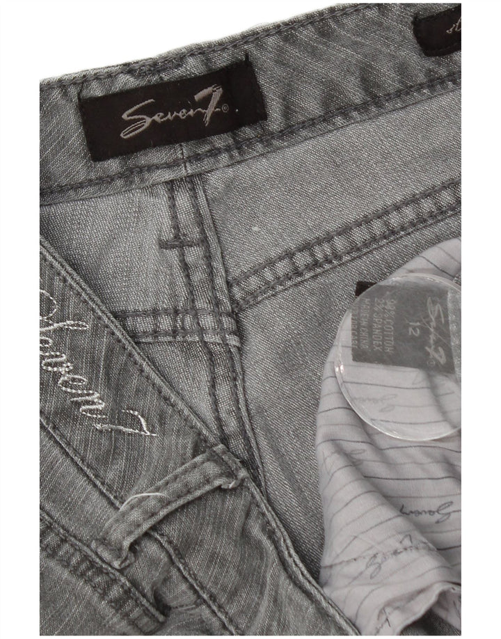 Seven 7 Jeans dritti da donna US 12 Large W34 L31 Cotone grigio