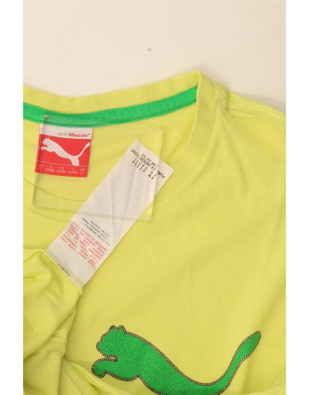 T-shirt grafica da uomo Puma Top grande in cotone giallo