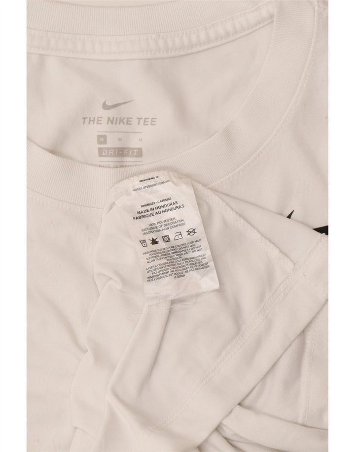 T-shirt NIKE Dri Fit da donna Top UK 14 poliestere bianco medio