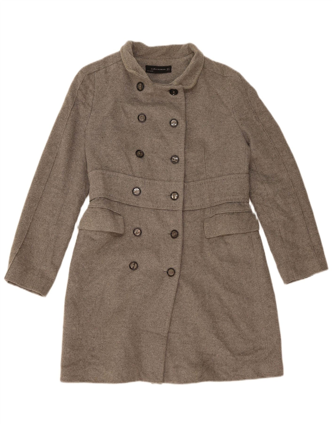 Cappotto doppiopetto da donna Zara UK 14 Lana grigio medio
