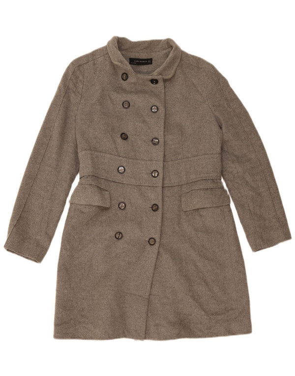 Cappotto doppiopetto da donna Zara UK 14 Lana grigio medio