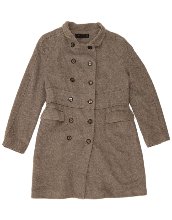 Cappotto doppiopetto da donna Zara UK 14 Lana grigio medio