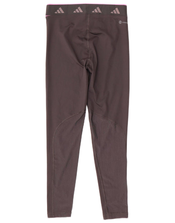 Leggings grafici Adidas Aeroready da donna UK 8/10 Piccolo poliestere grigio