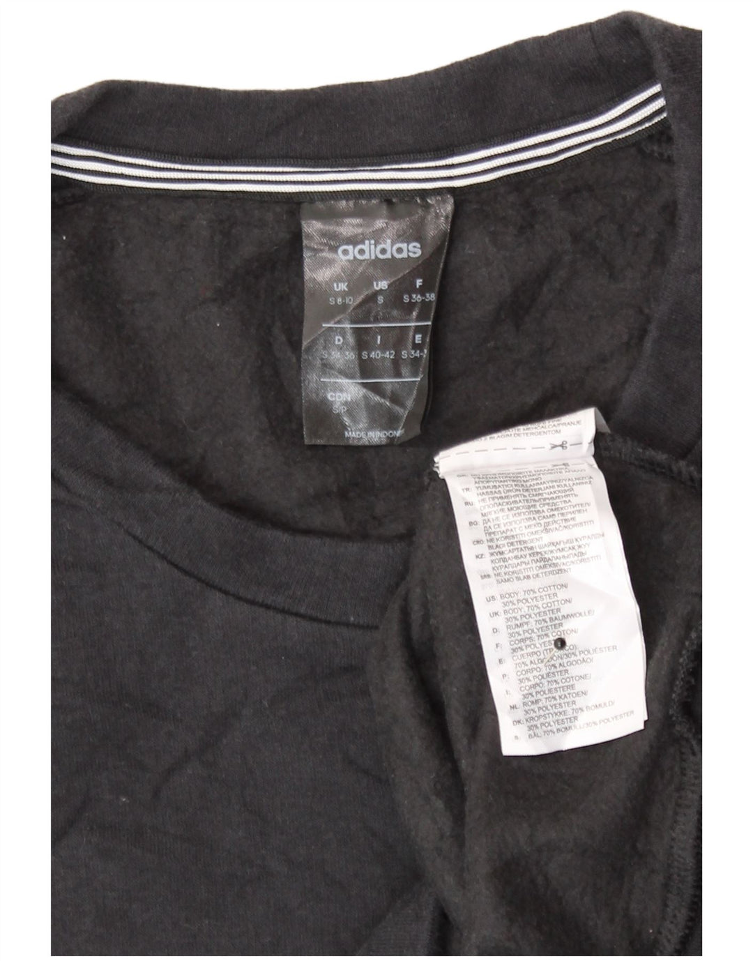 Felpa da donna Adidas Jumper UK 8/10 Small Black Cotton