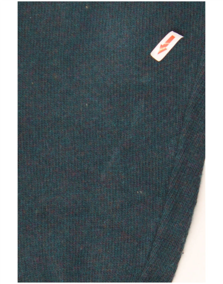 Stefanel Maglione da uomo con collo alto, maglione grande, in lana verde