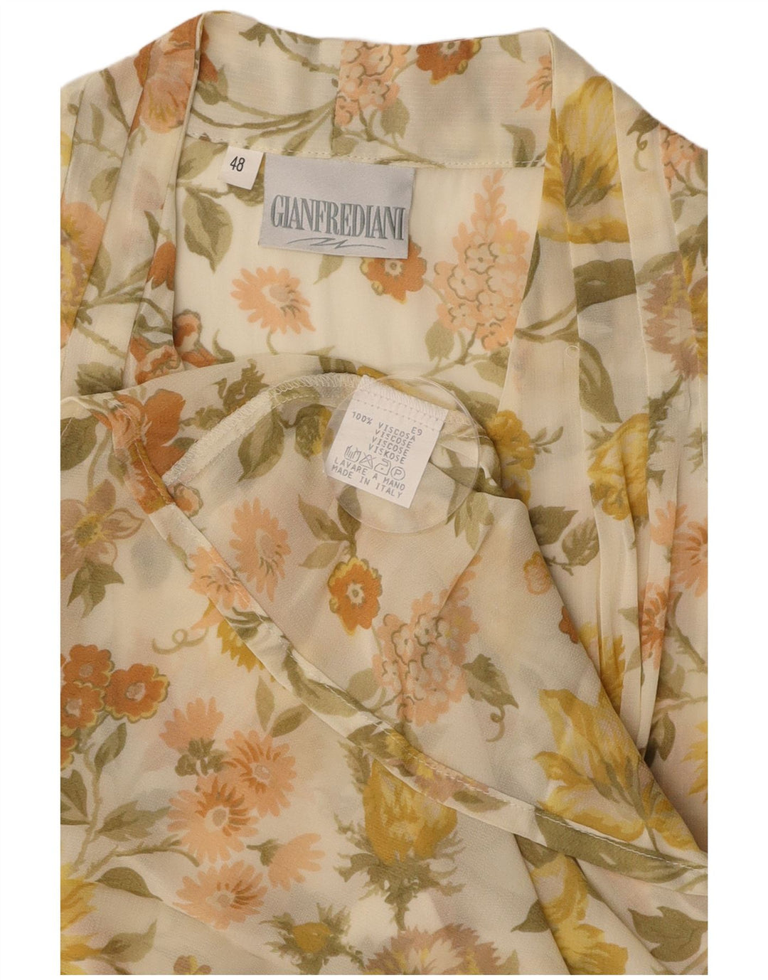 GIANFREDIANI Camicetta da donna trasparente IT 48 XL Verde floreale