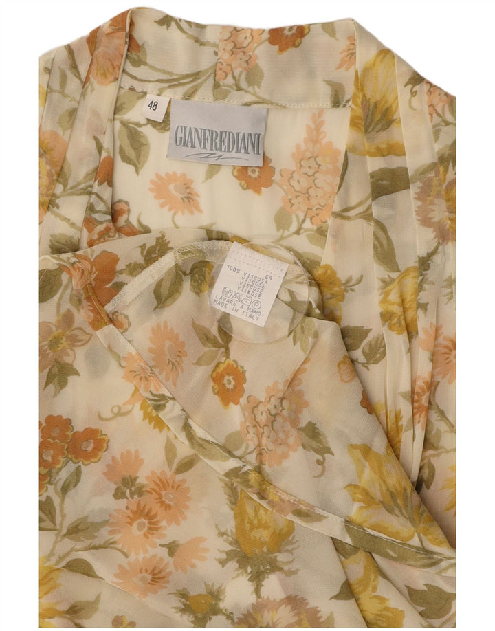 GIANFREDIANI Camicetta da donna trasparente IT 48 XL Verde floreale