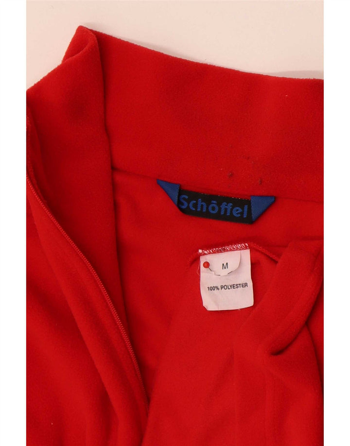 Maglione in pile da uomo Schoffel con zip e collo rosso medio