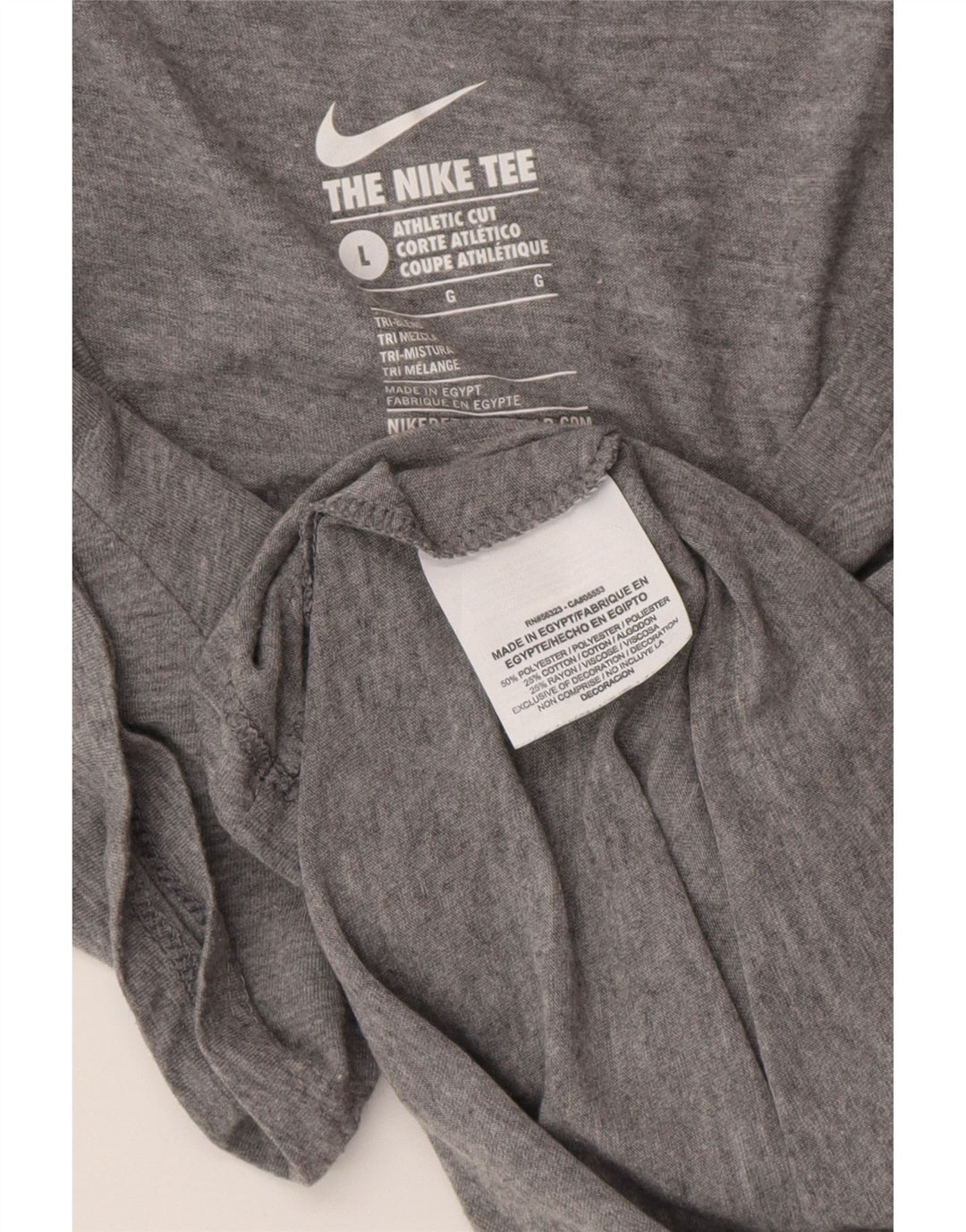 NIKE T-shirt grafica da donna con taglio atletico Top UK 14 Large Grigio Poliestere