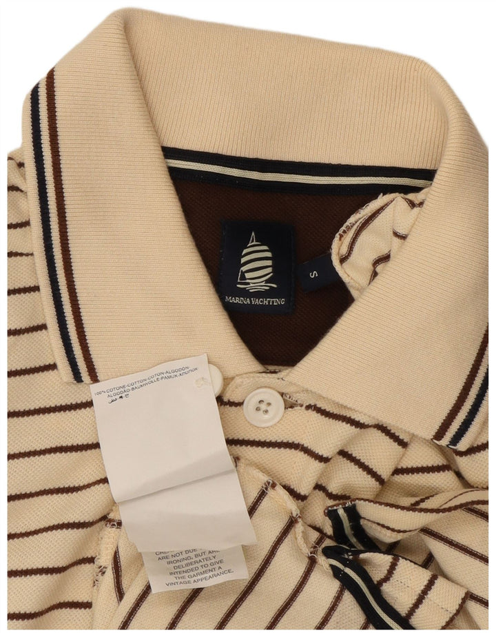 Polo da uomo Marina Yachting piccola in cotone a righe beige