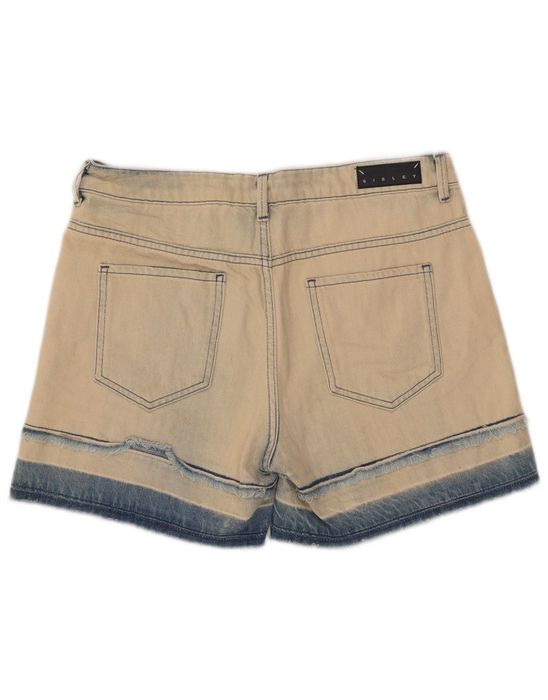 Pantaloncini di jeans da donna Sisley W28 cotone beige medio