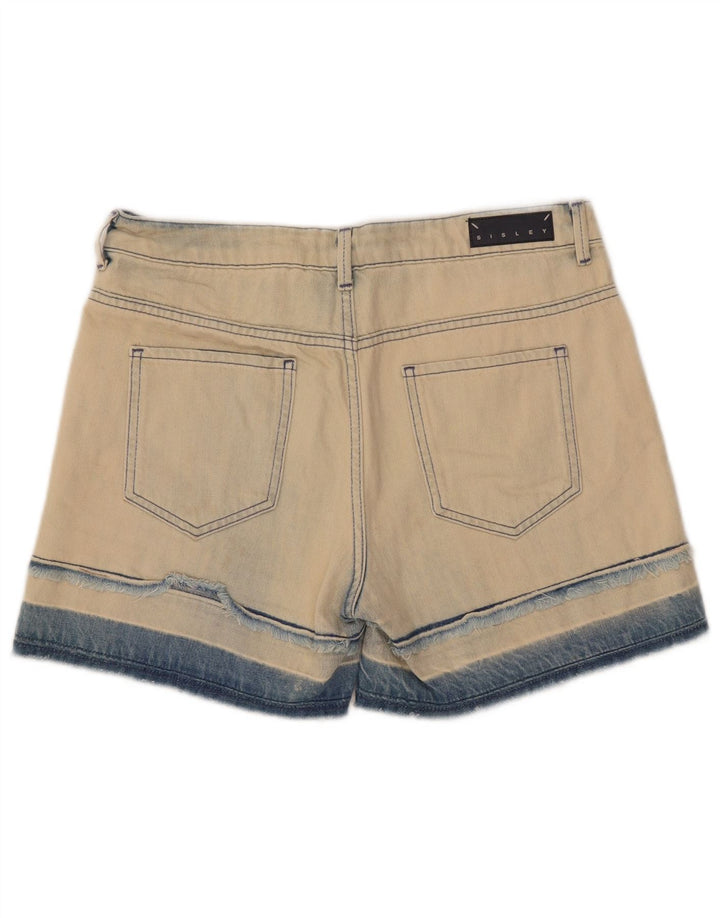 Pantaloncini di jeans da donna Sisley W28 cotone beige medio