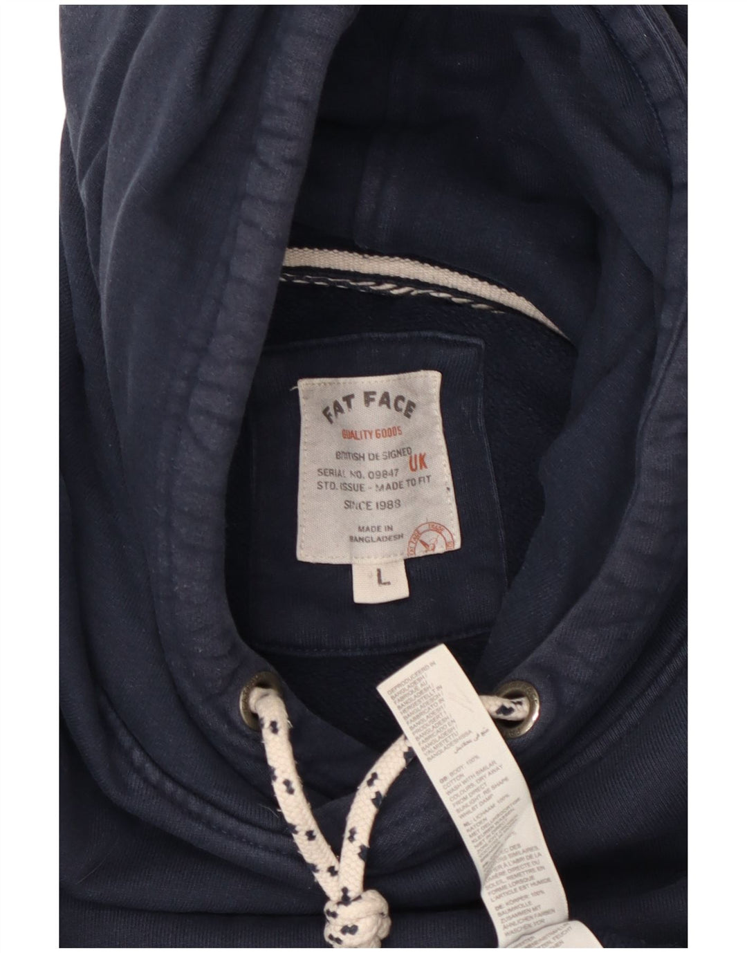 Felpa con cappuccio da uomo Fat Face, grande, in cotone blu navy