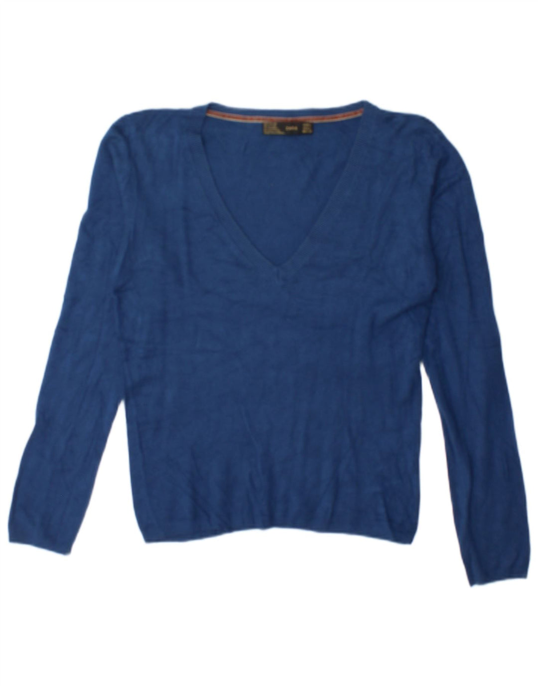 Maglione da donna con scollo a V Zara UK 16 grande rayon blu