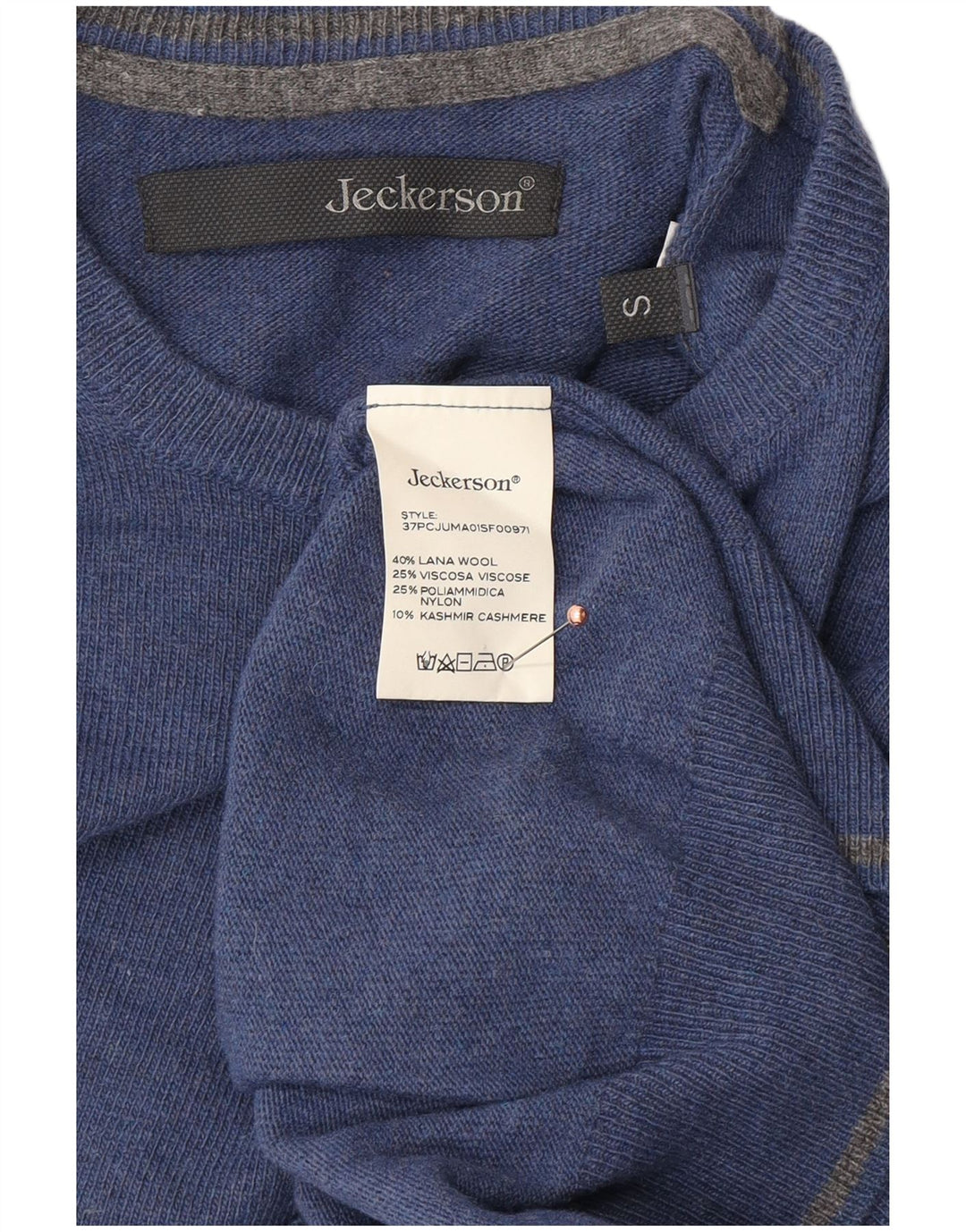 JECKERSON Maglione maglione girocollo da uomo piccolo blu