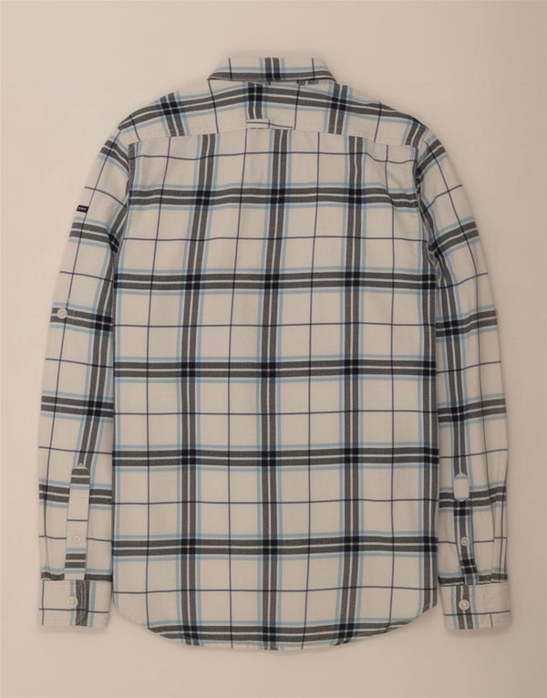 Camicia da uomo Classic Fit Superdry in cotone a quadri bianchi grandi