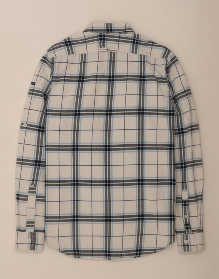 Camicia da uomo Classic Fit Superdry in cotone a quadri bianchi grandi