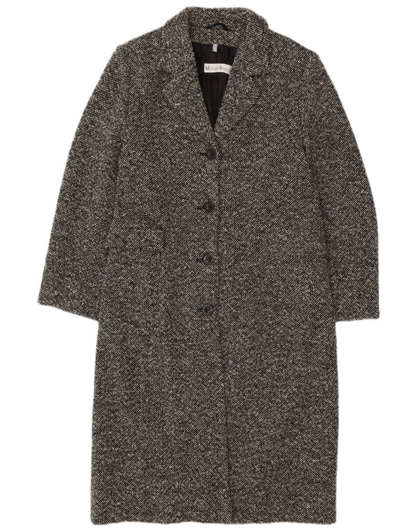 MICHELE BOYARD Soprabito da donna UK 12 Lana chiazzata nera media