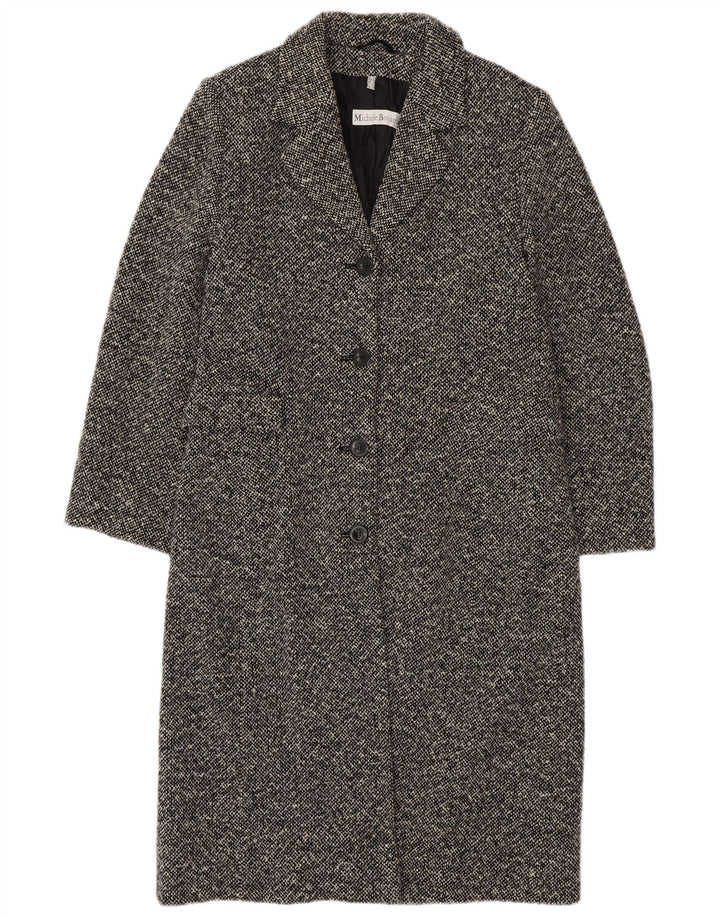 MICHELE BOYARD Soprabito da donna UK 12 Lana chiazzata nera media