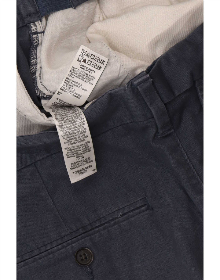 Pantaloni chino vestibilità regolare da uomo Marks & Spencer W34 L32 cotone blu