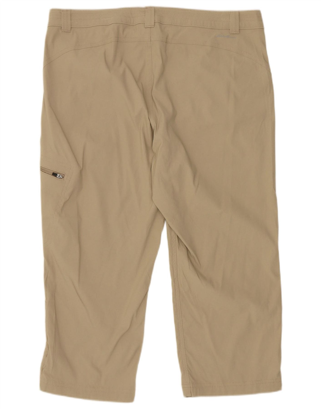 Pantaloni Capri cargo da donna Eddie Bauer US 12 Large W34 L20 Nylon beige