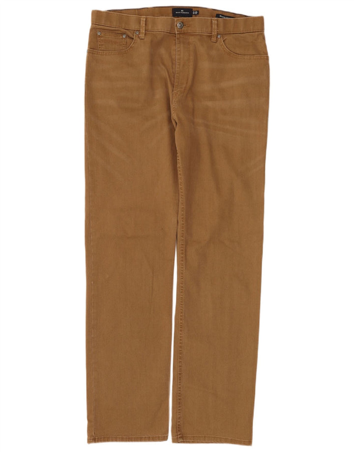 Jeans dritti da uomo Marks & Spencer W38 L33 cotone marrone