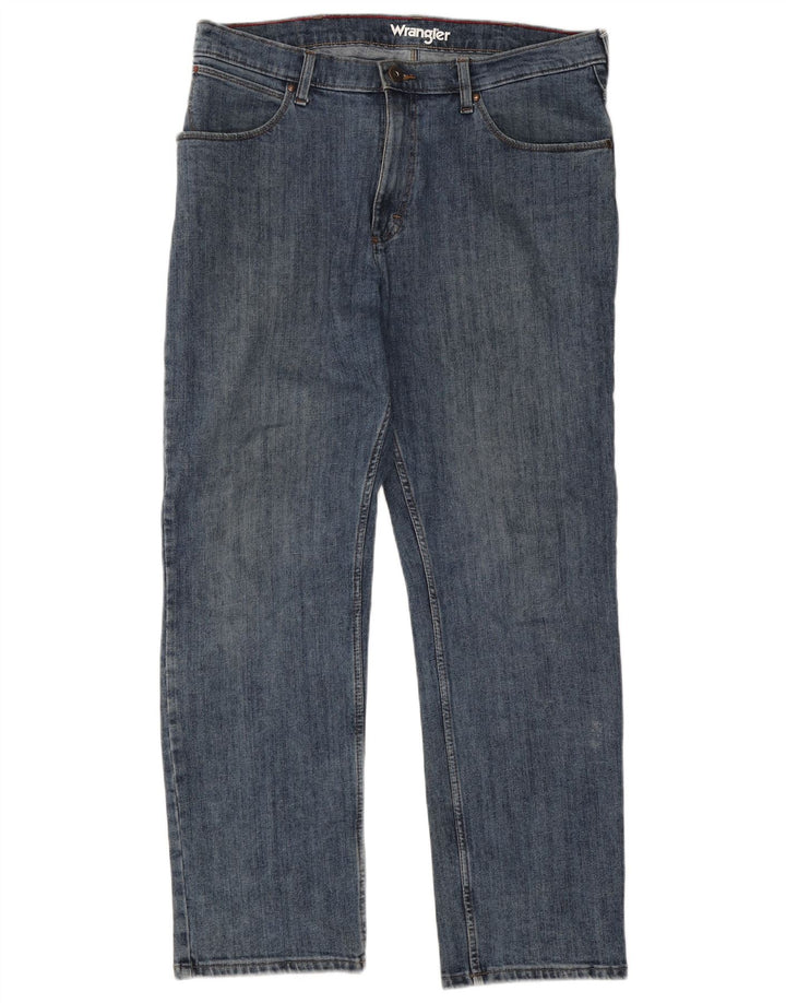 Jeans dritti da uomo Wrangler W36 L30 cotone blu