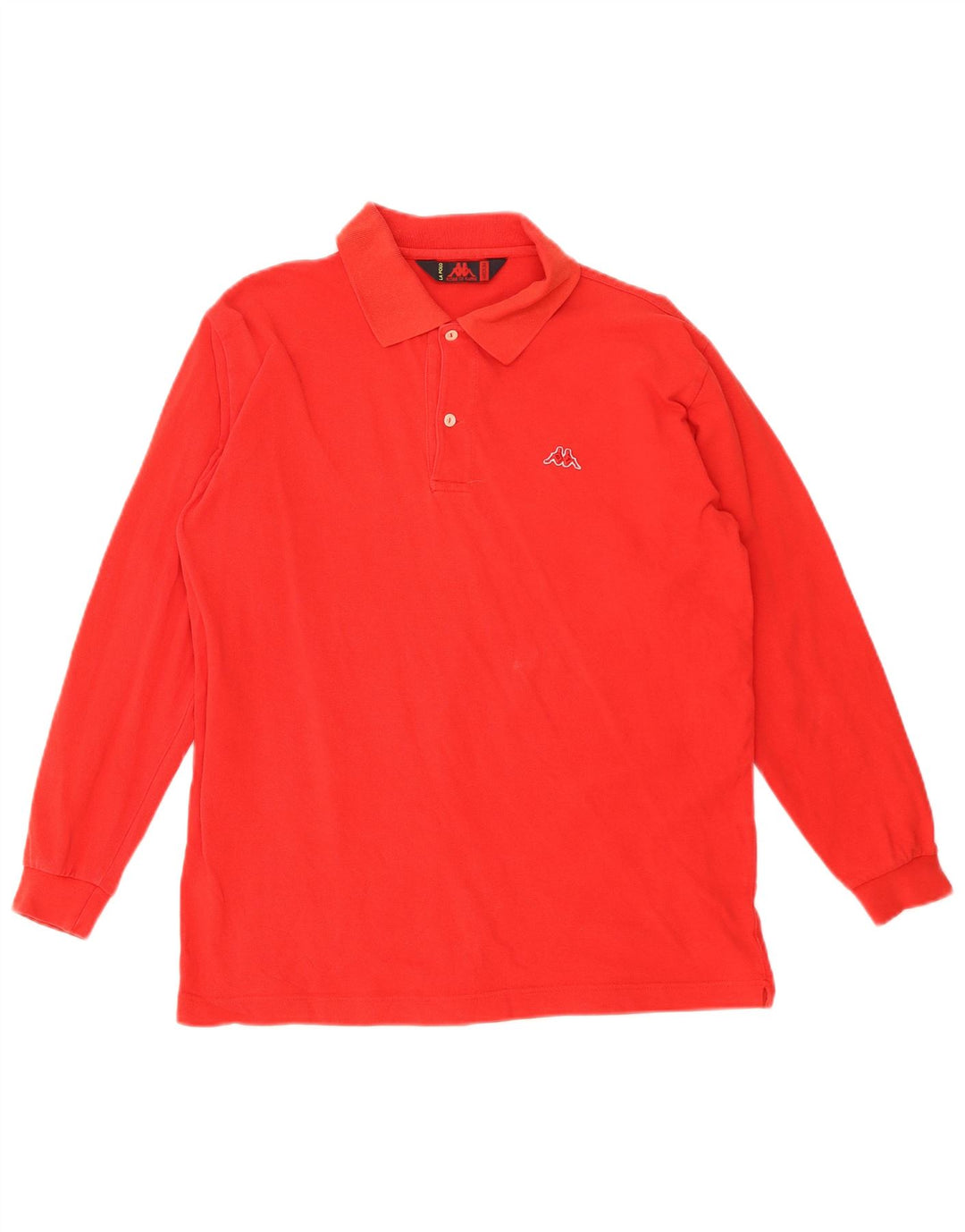 Polo Kappa Uomo Manica Lunga Cotone Rosso Medio