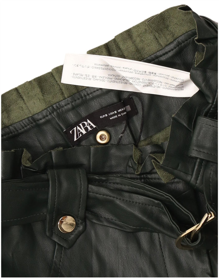 Gonna Zara da donna in ecopelle piccola W26 verde