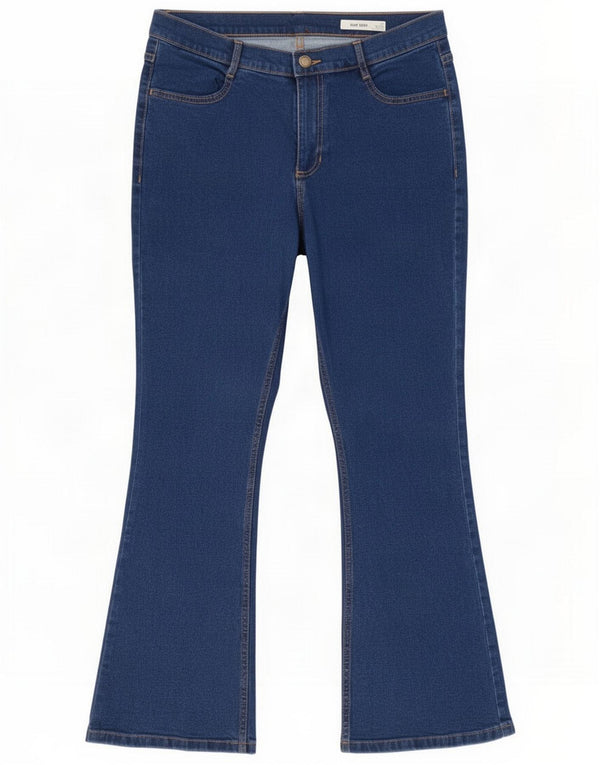 Marks & Spencer Jeans slim bootcut da donna UK 12 Medio W30 L28 Blu Cotone