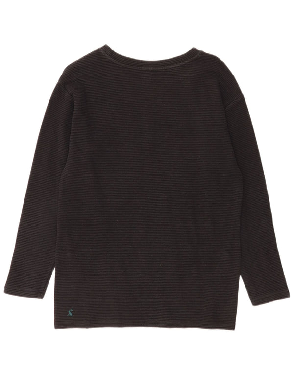 Joules Top da donna a maniche lunghe UK 10 piccolo cotone nero