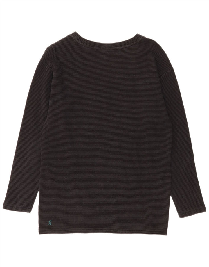 Joules Top da donna a maniche lunghe UK 10 piccolo cotone nero